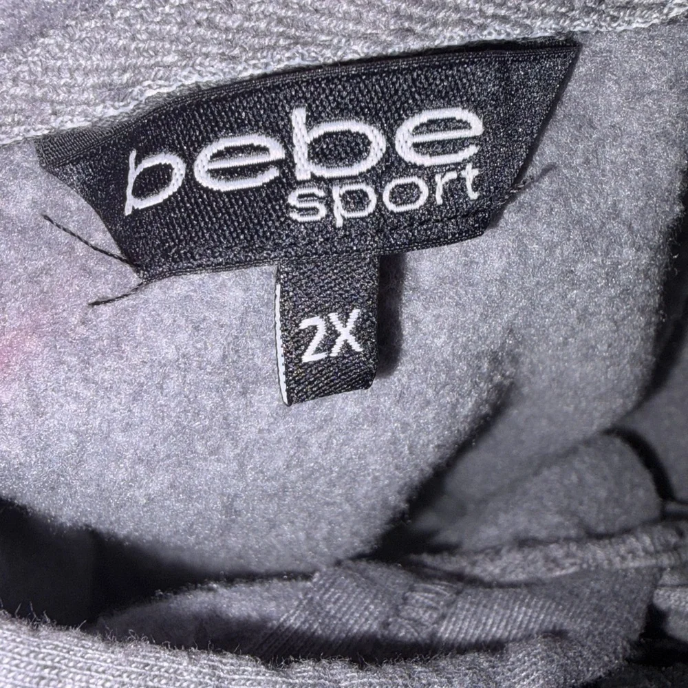 Bebe Sport Black White Tie Dye Hoodie Thumb Holes 2X & 3X